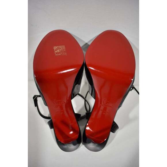 Christian Louboutin Miradona 120 Black Patent Ankle Strap Sandal Heel Pump 41 - Picture 12 of 12